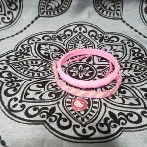 Hello Kitty Braided‎ and Rubber Pink Bracelets